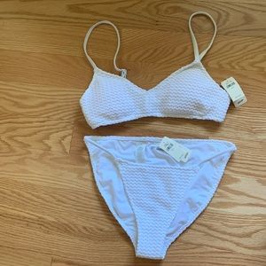 NWT Aerie White Textured Bikini - Size S